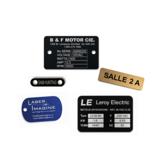Plaques d'identification en aluminium
