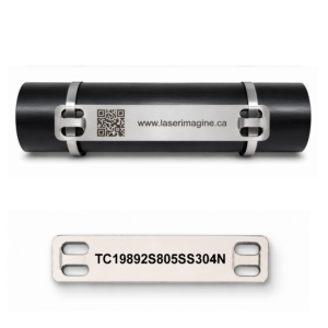 Étiquette / Tag câble 3/4" x 3.5" (19mm x 89 mm) - Inox 304 gravé au laser