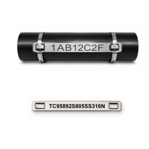 Étiquette / Tag câble - 3/8" x 3.5" (9.5mm x 89mm) - Inox 316 gravé au laser